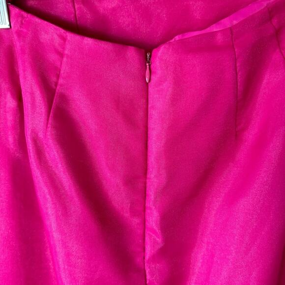 Vintage 80s Hot Pink Barbie Ruffled Sleeve 2 Piece Skirt Set Size Medium/8 - Picture 5 of 10